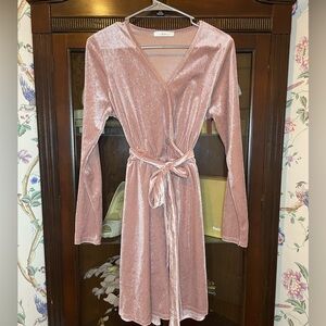 Pink sparkly wrap dress | Size Small | Velvet Material